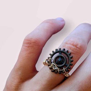 Picture 1 of 5  Have one to sell? Sell now Steampunk Wire Wrapped Copper Ring S